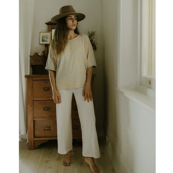 The Simple Folk Womens Oversized Terry Top Size 14 Ecru Organic Cotton - Picture 1 of 12